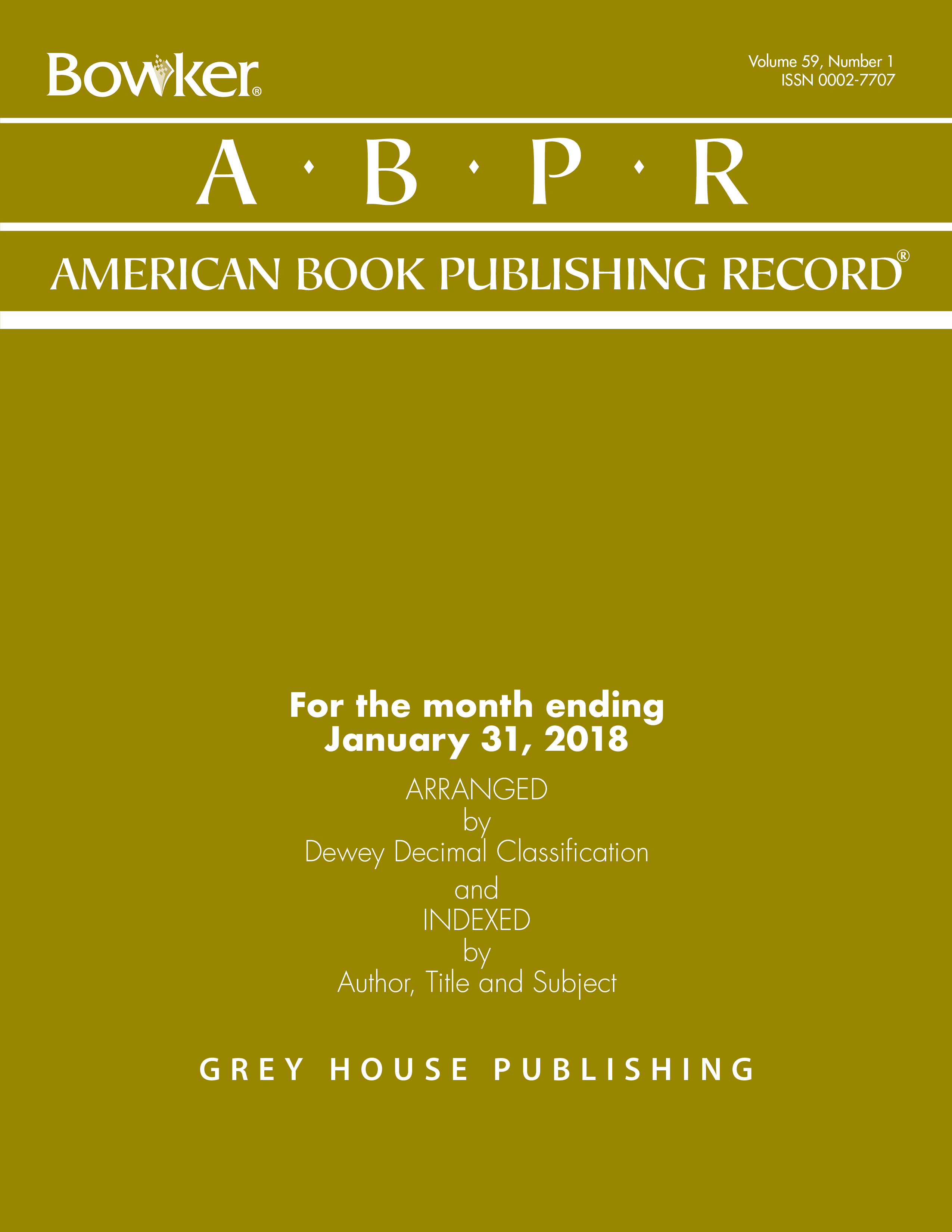 RR Bowker's American Book Publishing Record Monthly